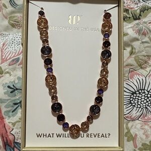 Elegant Gold and Purple Necklace